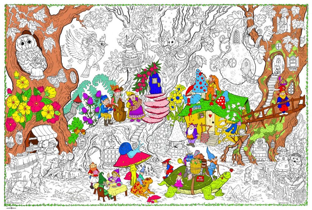 Gnome Home - Giant Coloring Poster - Stuff2Color
